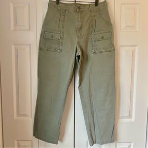 Cabelas 7-Pocket Cargo Pants Women Sz 18 Canvas Green Utility Hiking Tactical